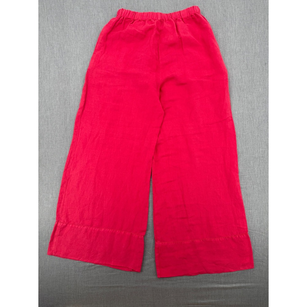YFB Young Fabulous & Broke Red Linen Blend Wide Leg Drawstring Pants Womens S - Picture 7 of 7